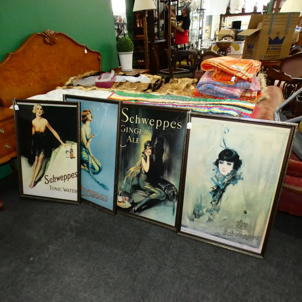 4 SCHWEPPES MEMORABILIA POSTERS  Image 1++