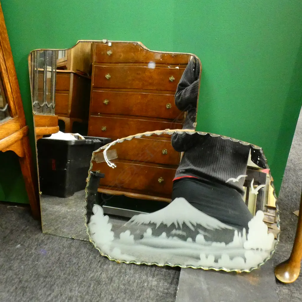 2 VINTAGE MIRRORS; MOUNTAIN 350x500mm + OTHER Image 1++