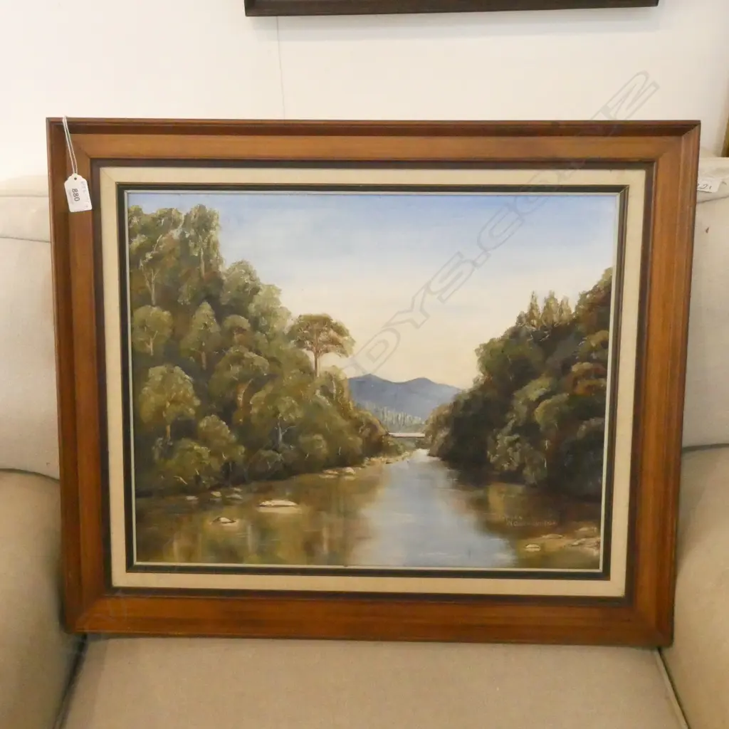 GWEN WORTHINGTON BUSH OIL 'TAIRUA STREAM' 390x490mm Image 1++