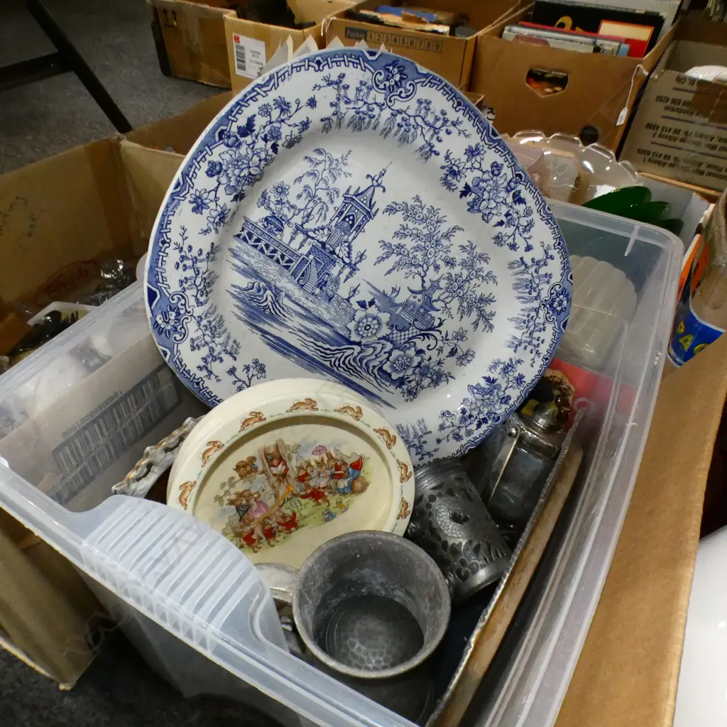 LOT ASST VICT PLATTER R/DOULTON BUNYKINS/PEWTER ETC Image 1++