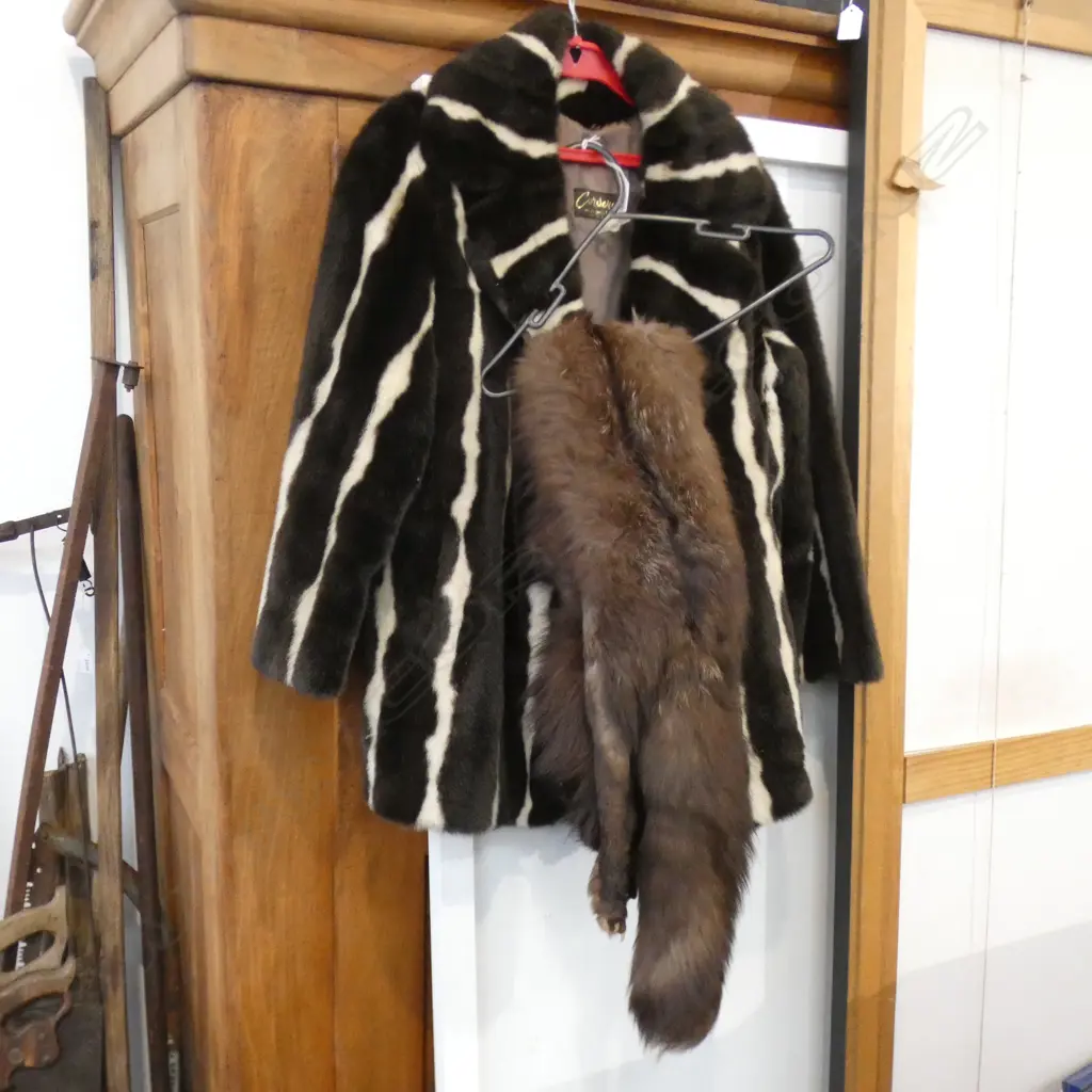 FAUX FUR JACKET 3/4 LENGTH & FUR STOLE Image 1++