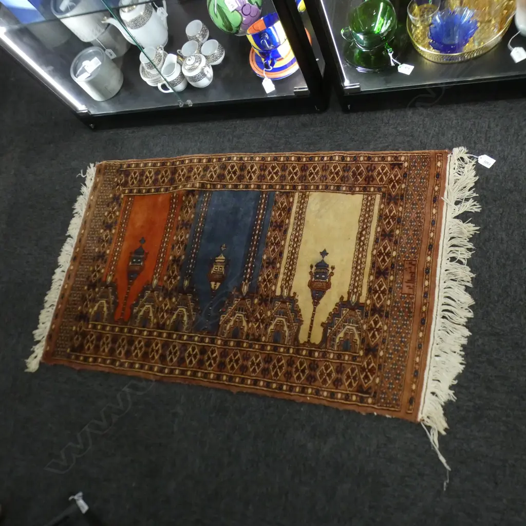 HAND KNOTTED PERSIAN STYLE RUG 1060 X 650MM Image 1++