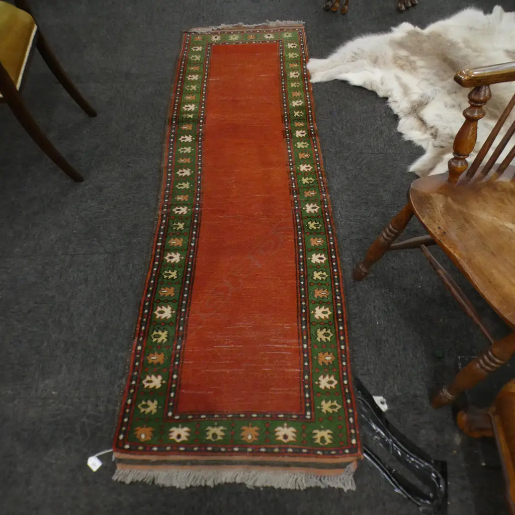 HAND KNOTTED ALL WOOL RUNNER 2100x680mm Image 1++