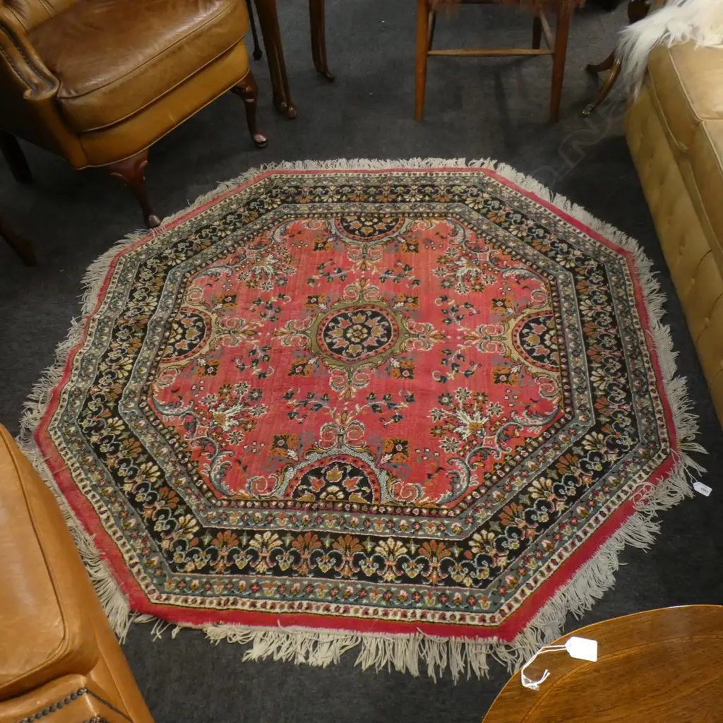 OCTAGONAL MACHINE KNOTTED TURKISH STYLE RUG DIA 1540MM Image 1++