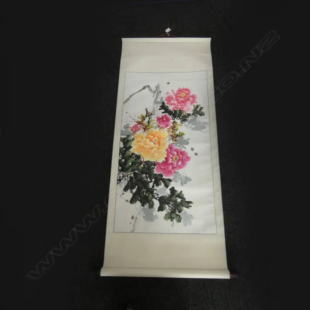 CHINESE FLORAL SCROLL 1430x590mm Image 1++