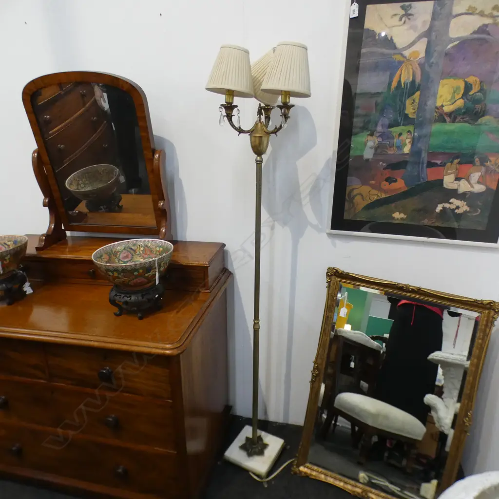 VINTAGE STYLE 3 LIGHT STANDARD LAMP H. Image 1++