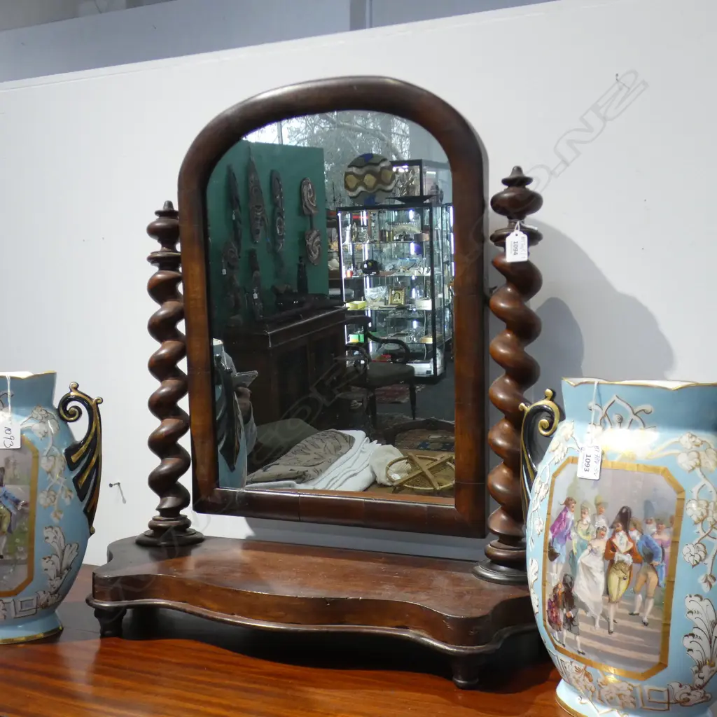 VICTORIAN BARLEY TWIST CHEVAL MIRROR H.700mm Image 1++