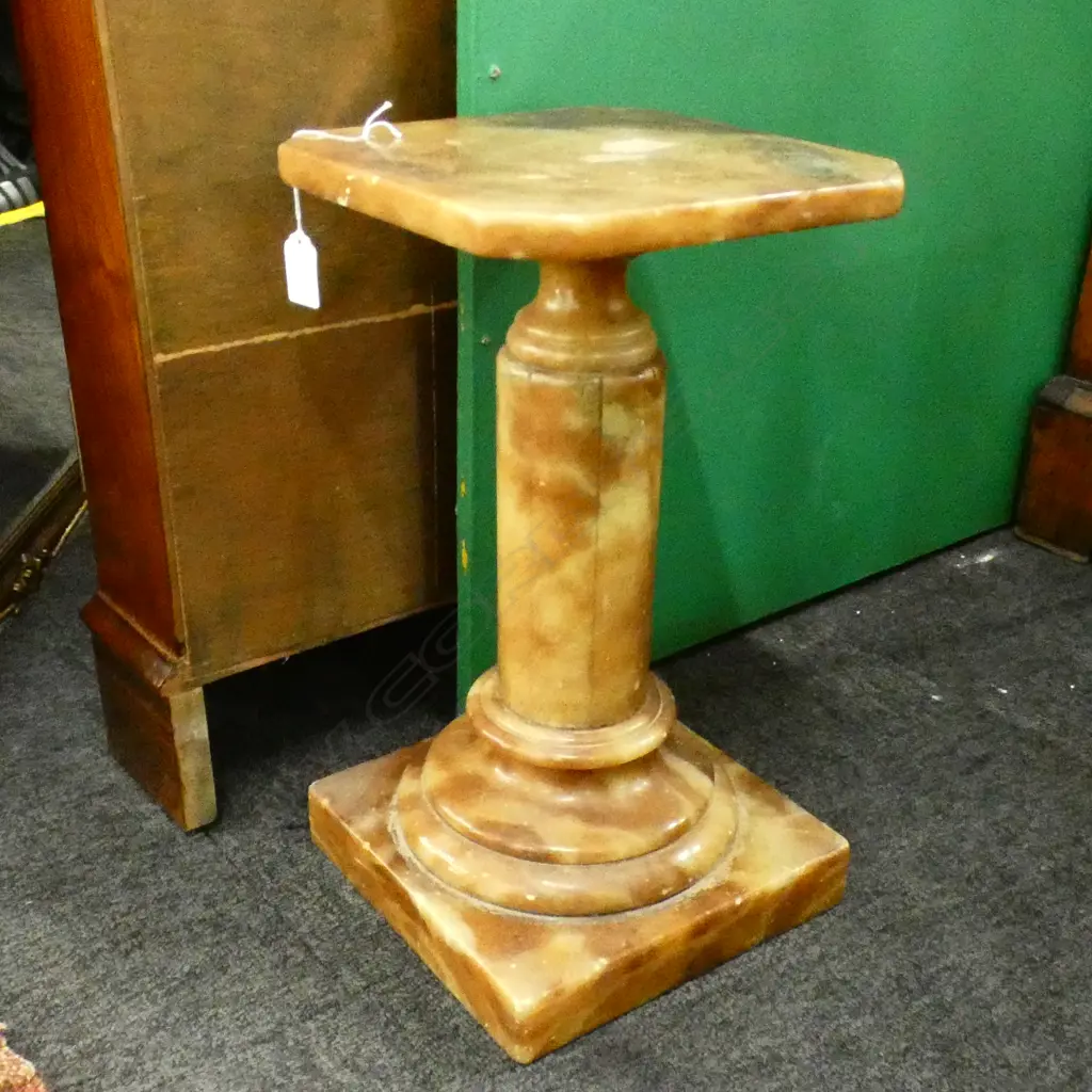 SM ITALIAN ALABASTER COLUMN / POT STAND H 400MM Image 1++