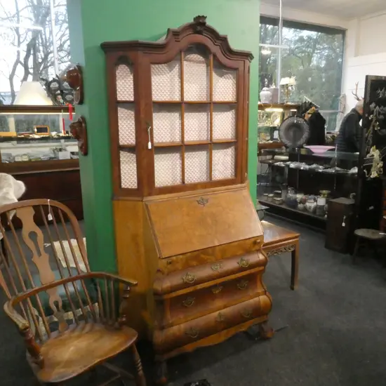 DUTCH STYLE DROP FRONT COMMODE BUREAU BOOKCASE AF