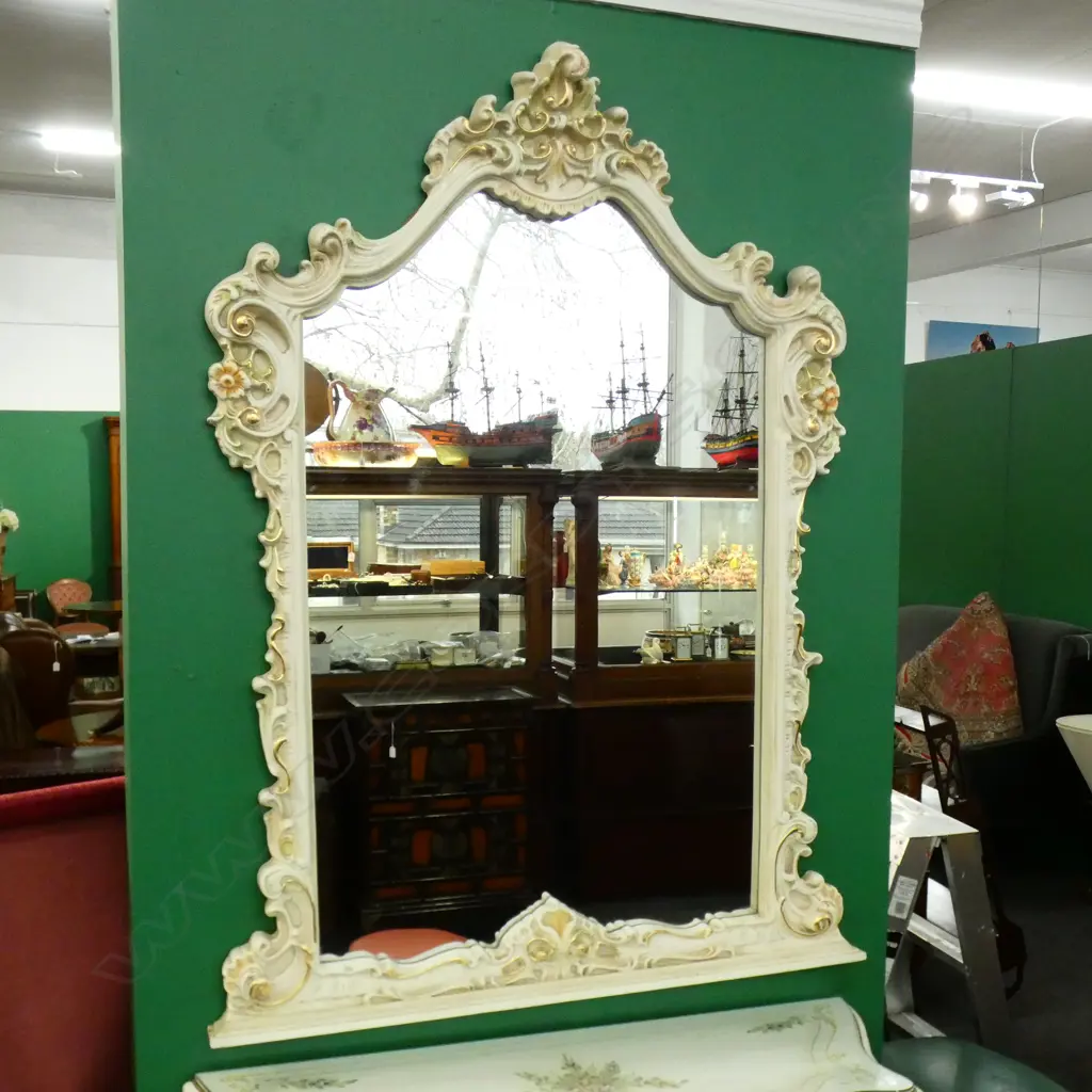 LARGE WHITE PAINTED FRENCH STYLE MIRROR 1400x950mm Image 1++