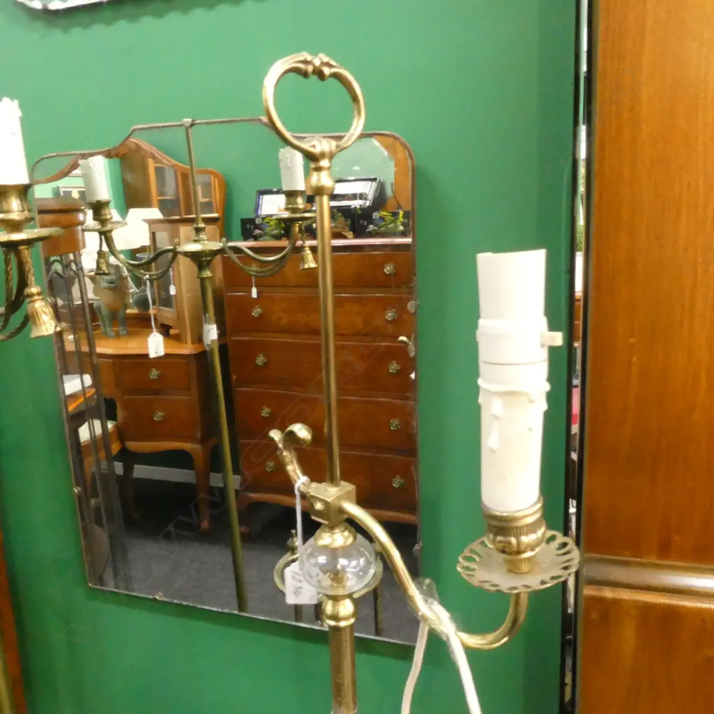 VINTAGE BRASS SINGLE ARM LAMP H.1310mm Image 1++