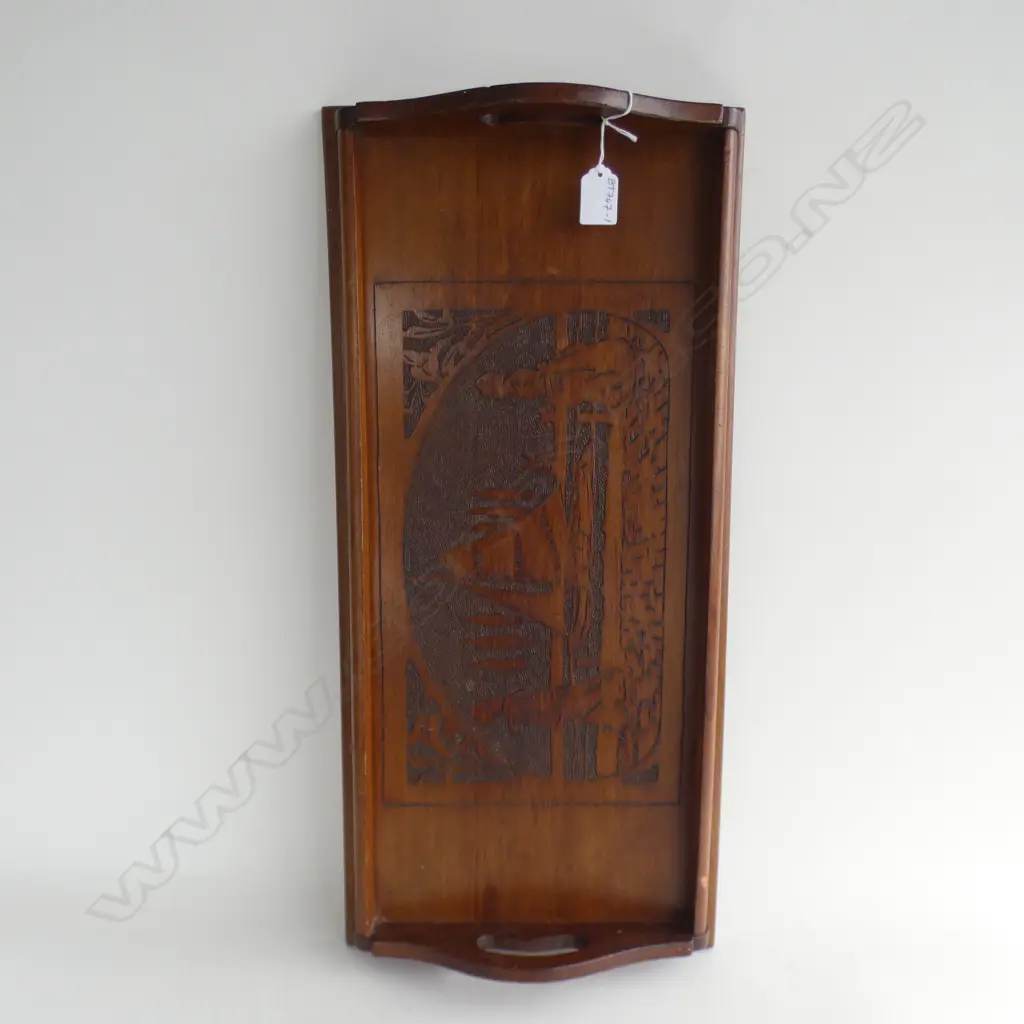 WOODEN DUTCH SCENE ENGRAVED SERVING TRAY  285 X 610MM Image 1++
