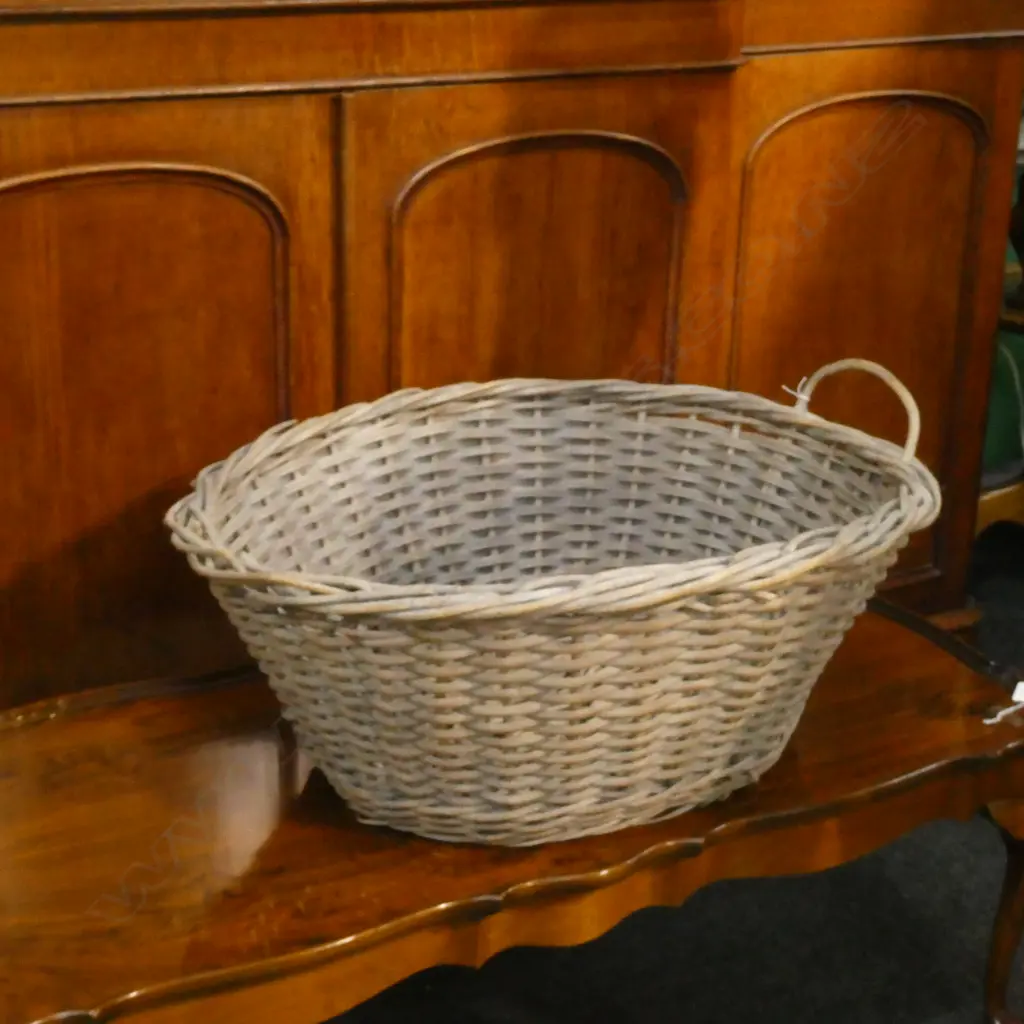WOVEN CANE WASHING BASKET 700x580mm Image 1++