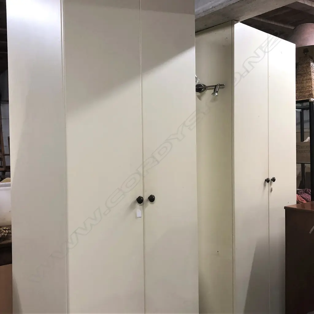 PR TALL CUPBOARDS 900x615x2400mm. WITH DESK/SHELF BETWEEN Image 1++