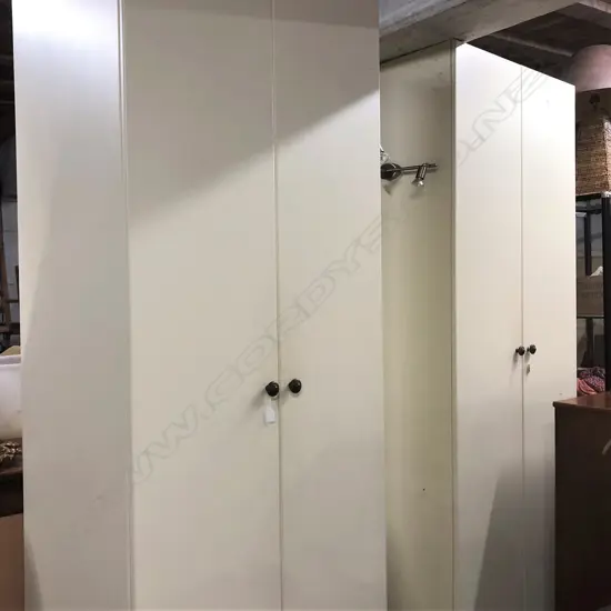 PR TALL CUPBOARDS 900x615x2400mm. WITH DESK/SHELF BETWEEN