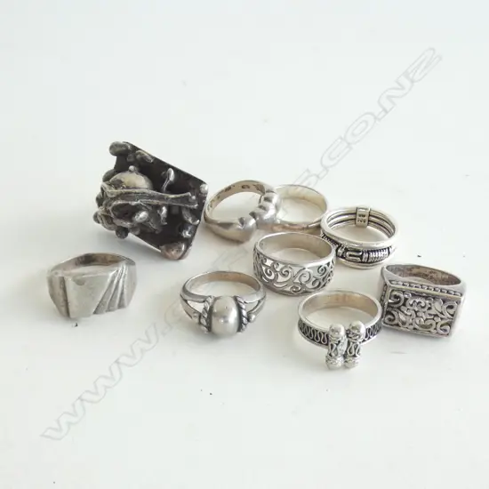 8 STG RINGS 39 GRAMS + 1 OTHER