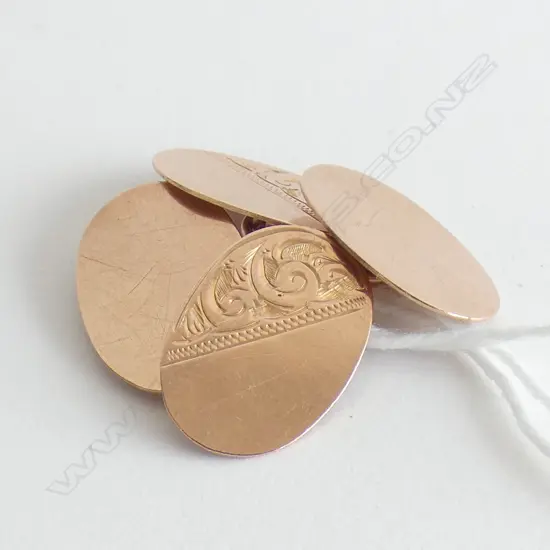 PR VINTAGE 9CT ROSE GOLD CUFFLINKS 4.7gms