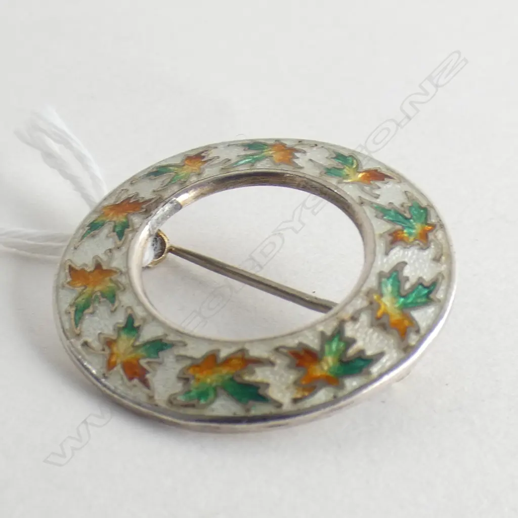 STERLING & ENAMEL BROOCH ARTS & CRAFTS MAKER: R HORNER. Stamped RD.1904 Image 1++