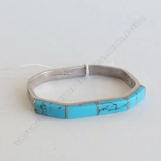925 SILVER & TURQUOISE ? BANGLE 43 GRAMS