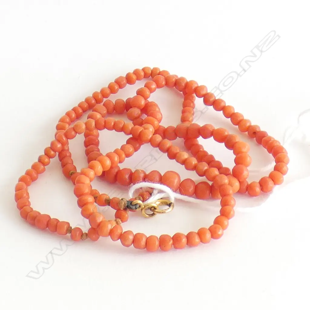 CORAL NECKLACE WITH 9CT GOLD CLASP Image 1++