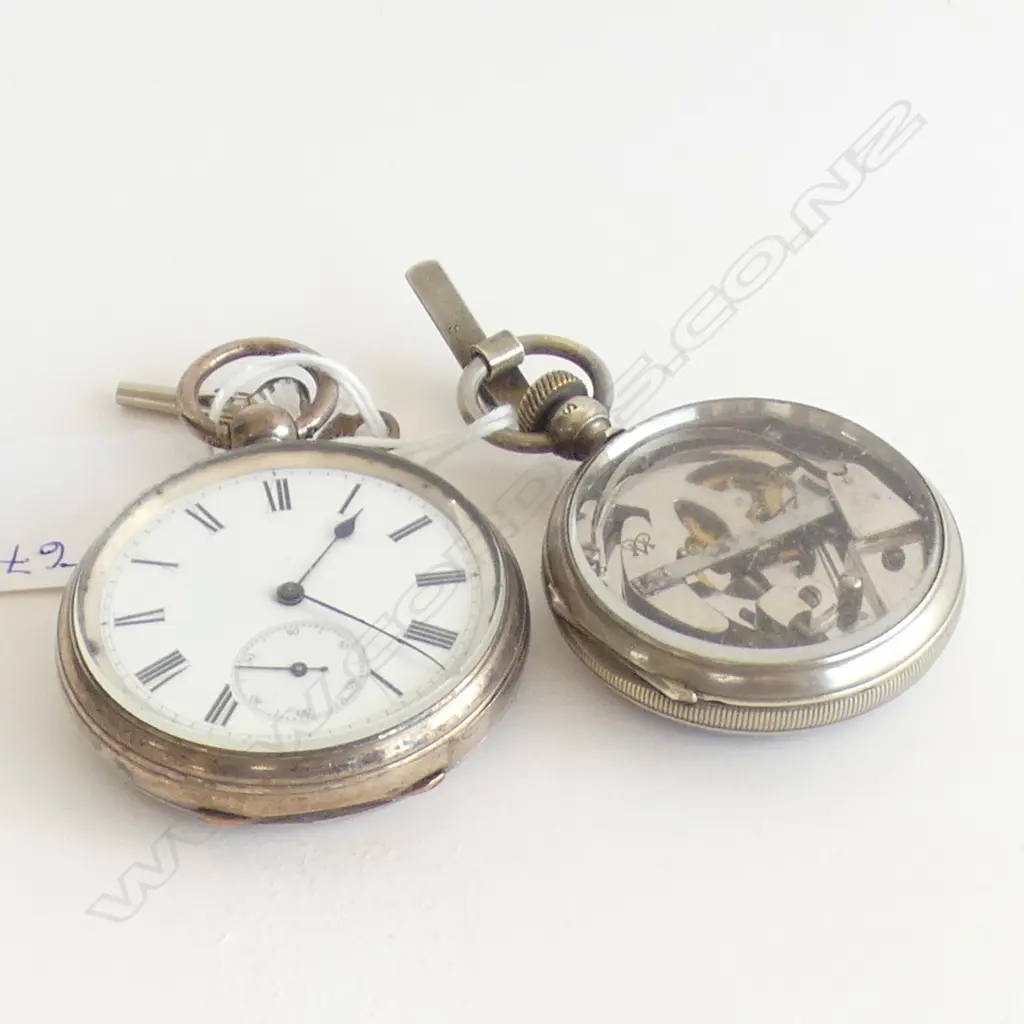 SILVER PLATE POCKET WATCH + POCKET PEDOMETER Image 1++