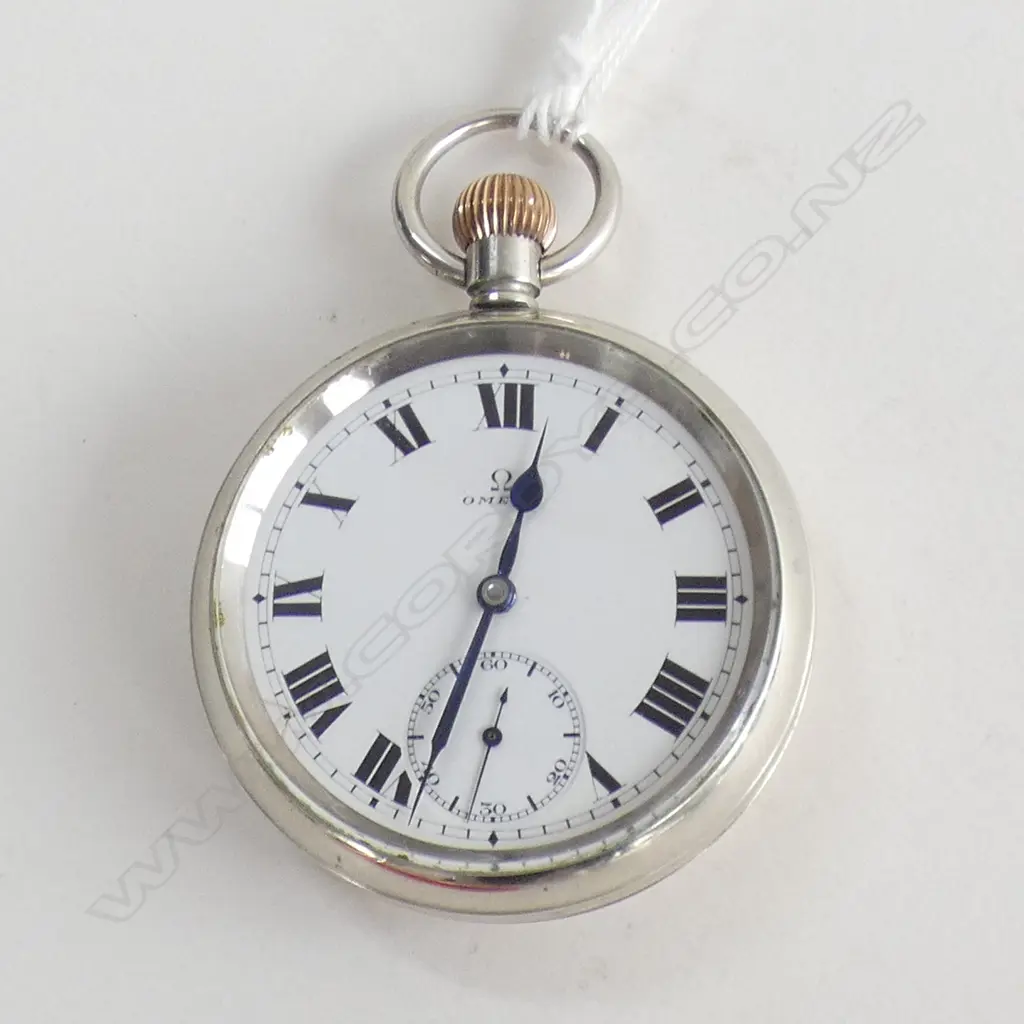 OMEGA  OPEN FACE POCKET WATCH C1920. RUNNING Image 1++