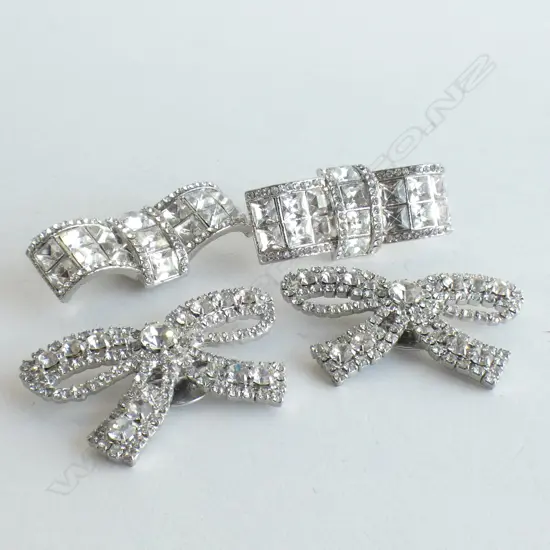 2 PR RHINESTONE 'MY PRETTY' SHOE CLIPS - BOTH IN ORIGINAL BOXES