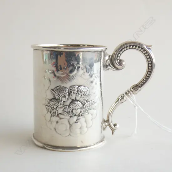 SMALL SILVER CHRISTENING CUP BIRMINGHAM 1904 (Reynolds Angels)