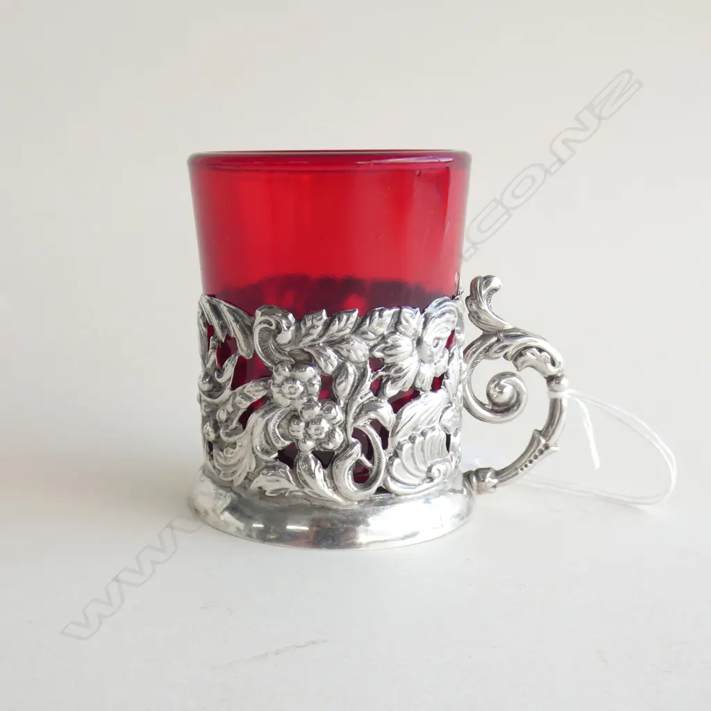 SILVER DEMITASSE CUP HOLDER BIRMINGHAM 1905 Image 1++