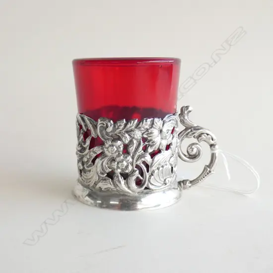 SILVER DEMITASSE CUP HOLDER BIRMINGHAM 1905