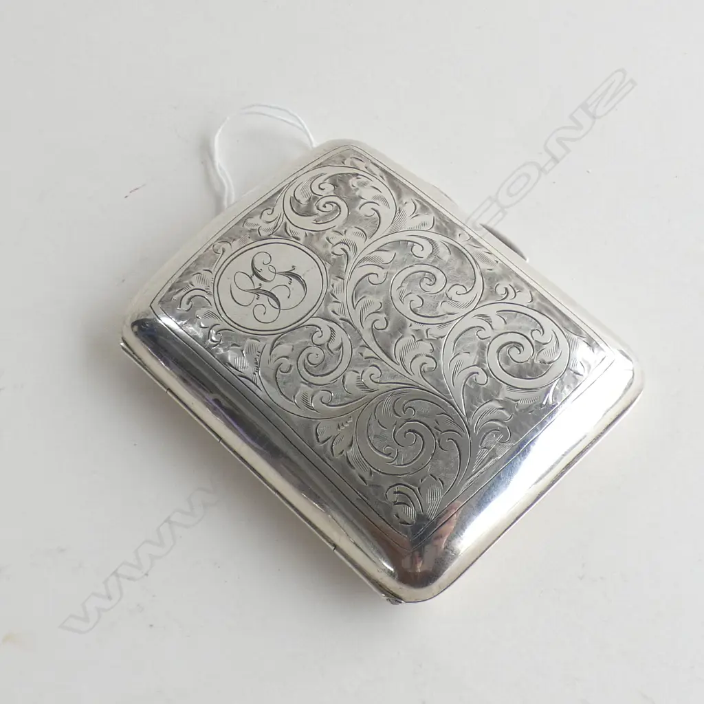 SILVER CIGARETTE CASE BIRMINGHAM 1925 54gm Image 1++