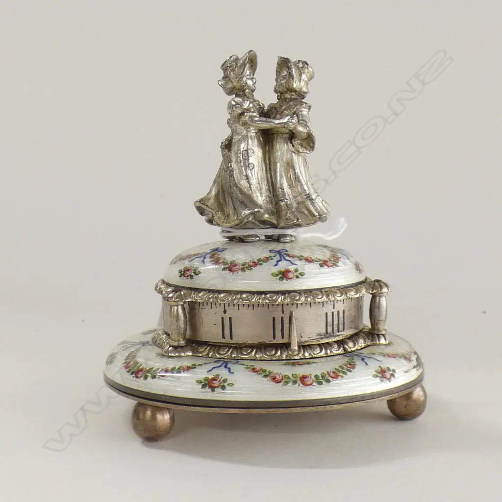 STG & ENAMEL MUSICAL CLOCK AF H.90mm Image 1++