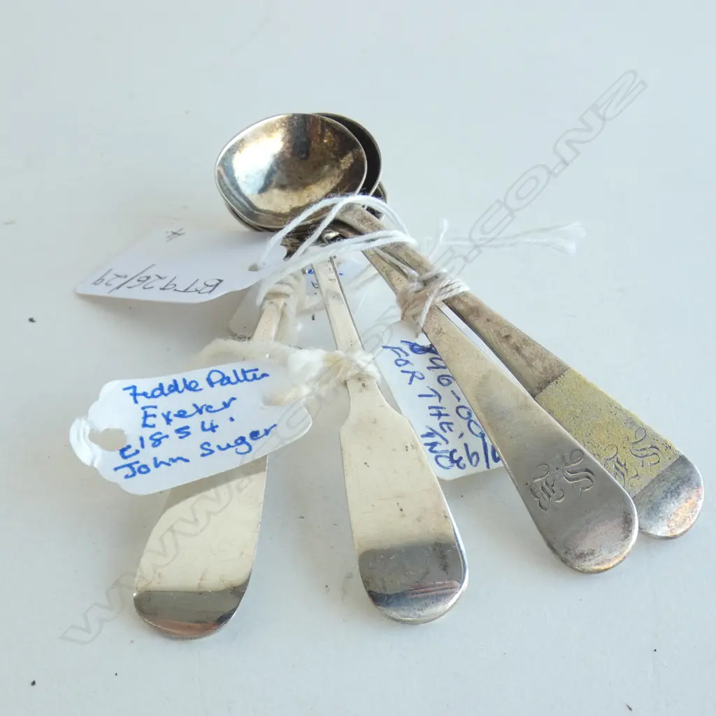 2 PRS HALLMARKED SILVER MUSTARD SPOONS 45 GRAMS Image 1++