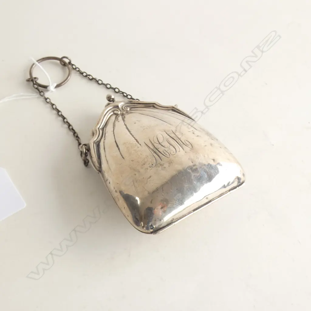 ANTIQUE STG SILVER PURSE, B'HAM 61 GRAMS Image 1++