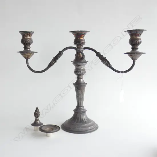 SILVER PLATE CANDELABRA, H. 290MM