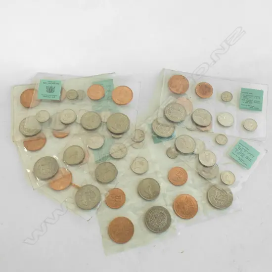 8 UNC COIN SETS NZ 1965