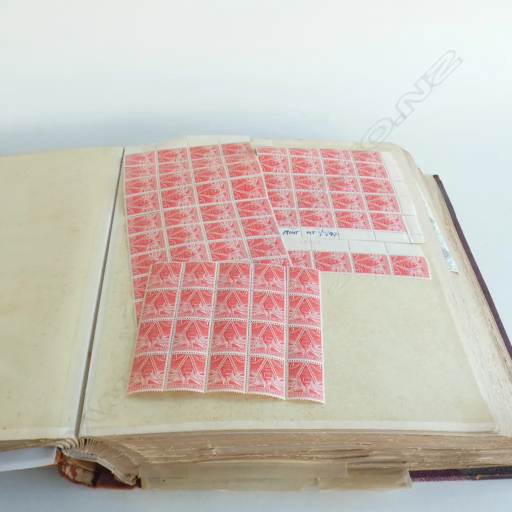 VINTAGE STAMP / PHOTOGRAPHY ALBUM w. ASST. STAMP SHEETS INSIDE Image 1++