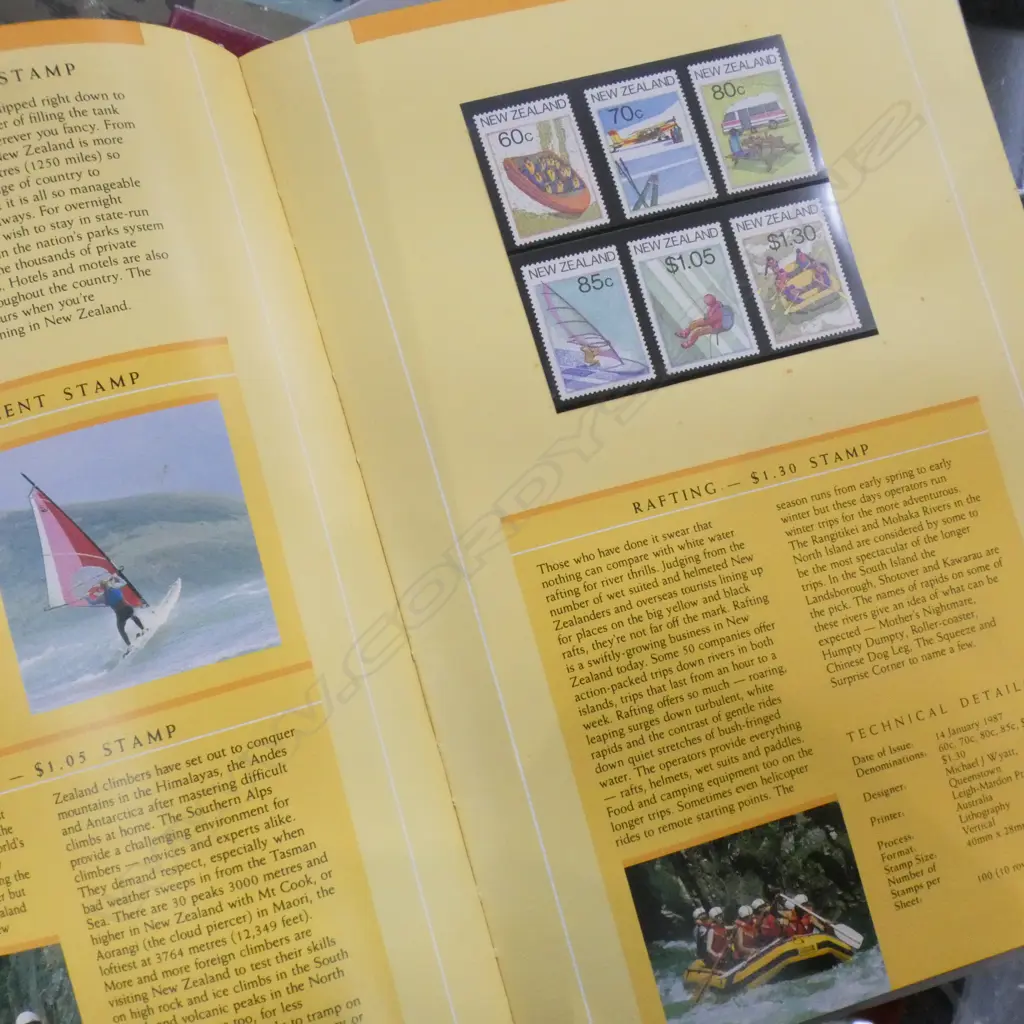 6 'THE NZ STAMP COLLECTION' BOOKS 1987 - 1992 Image 1++