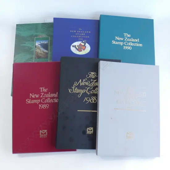 6 'THE NZ STAMP COLLECTION' BOOKS; 1987, 88, 89, 93, 94, 95.