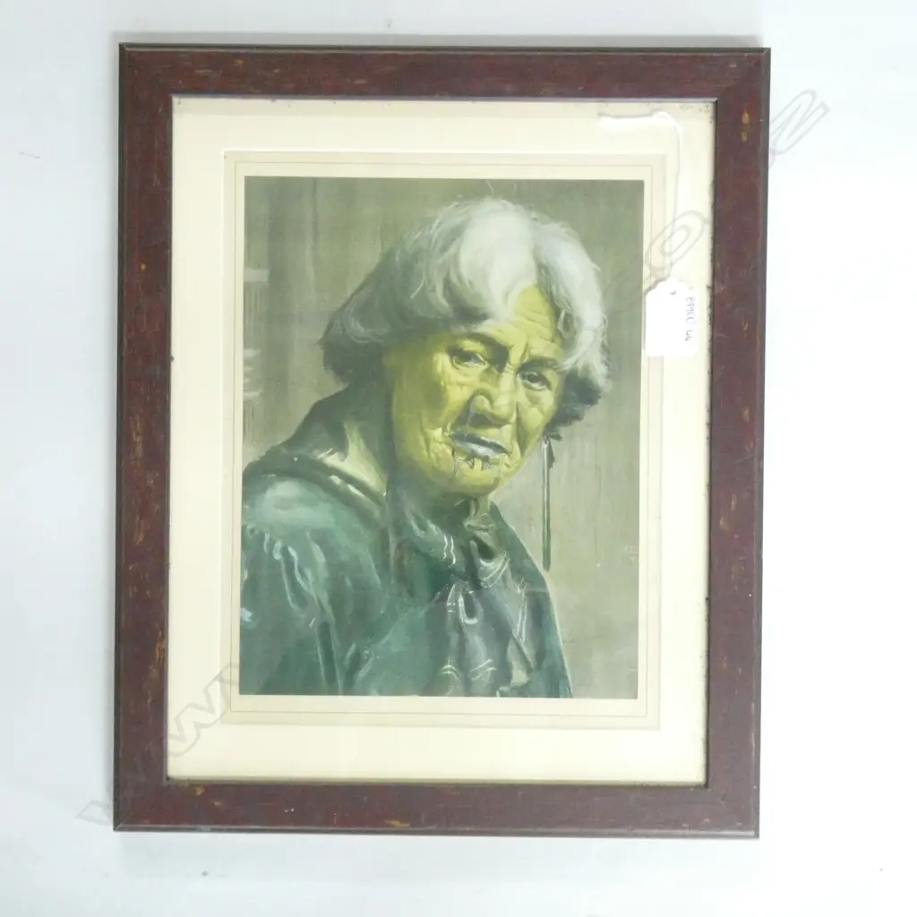 VINTAGE LITHOGRAPH MAORI WOMAN Image 1++