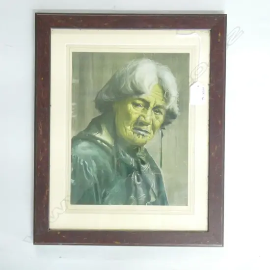 VINTAGE LITHOGRAPH MAORI WOMAN