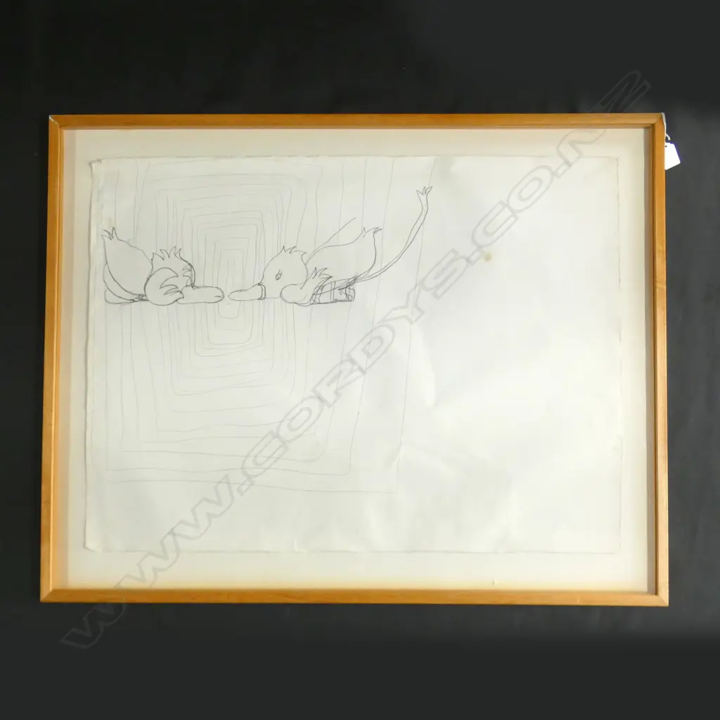 KATHY TIMMINS LARGE FRAMED PENCIL ARTWORK 'UNTITLED' 1992 570x760mm  Image 1++