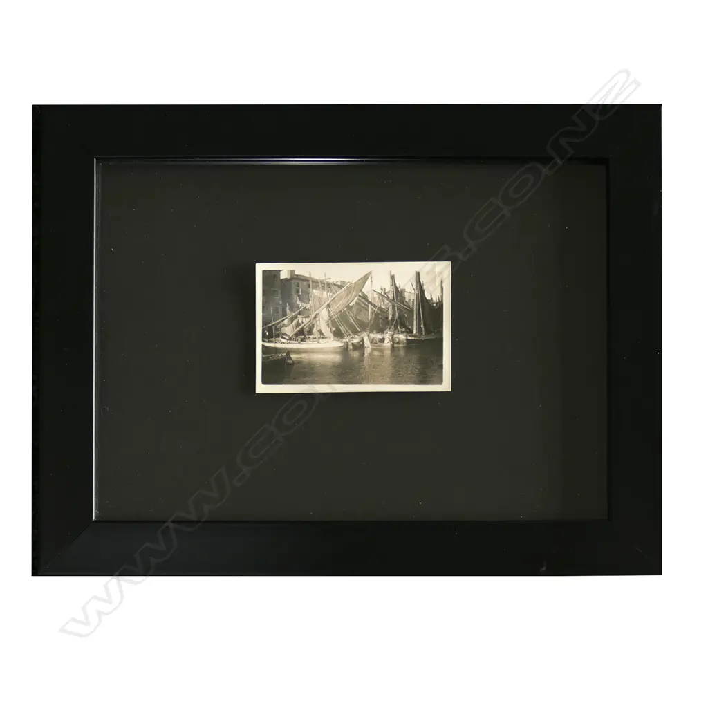 JOHN WEEKS - ALBUMEN PHOTOGRAPH DHOWS IN HARBOUR 40 X 60MM Image 1++