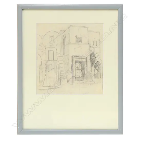 JOHN WEEKS - MEDENINE - GRAPHITE STUDY 195 X 190MM 