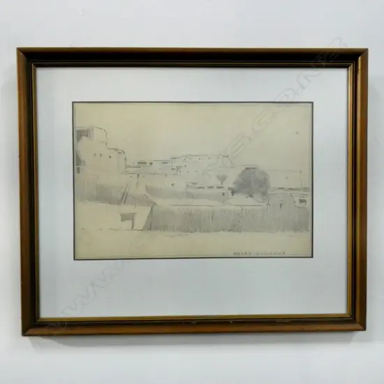 JOHN WEEKS - MORROCAN SKETCH - GRAPHITE ON PAPER 170 X 250MM