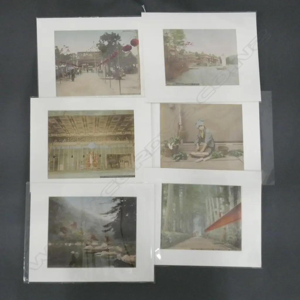 6 LGE FORMAT VINTAGE JAPANESE B&W H/COLOURED PHOTOS 200 X 250mm Image 1++