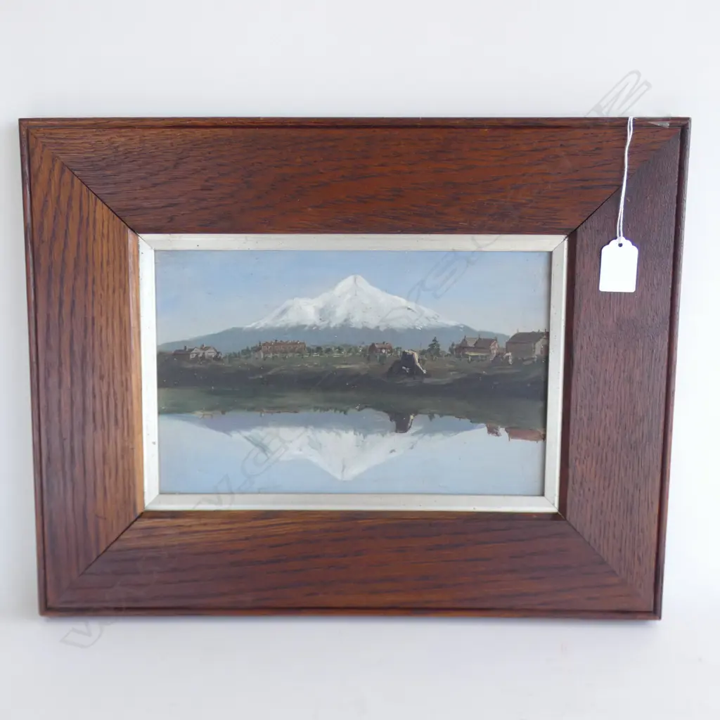 OIL ON BOARD - MT TARANAKI - SIGNED W. ELLISON  270 X 170MM Image 1++