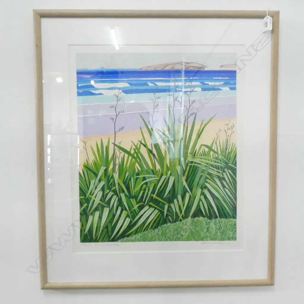 FASSETT BURNETT (B.1932-) HENDERSON BAY SIGNED LTD ED SCREENPRINT 520 x 440mm. Image 1++