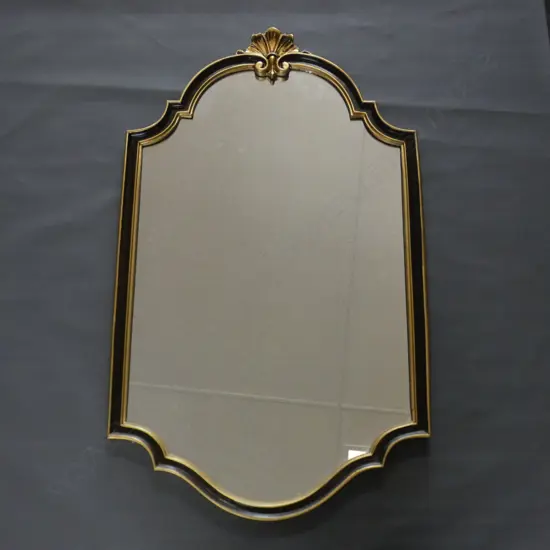 GOLD / GILT FRAMED MIRROR w. SCROLL 930x545mm
