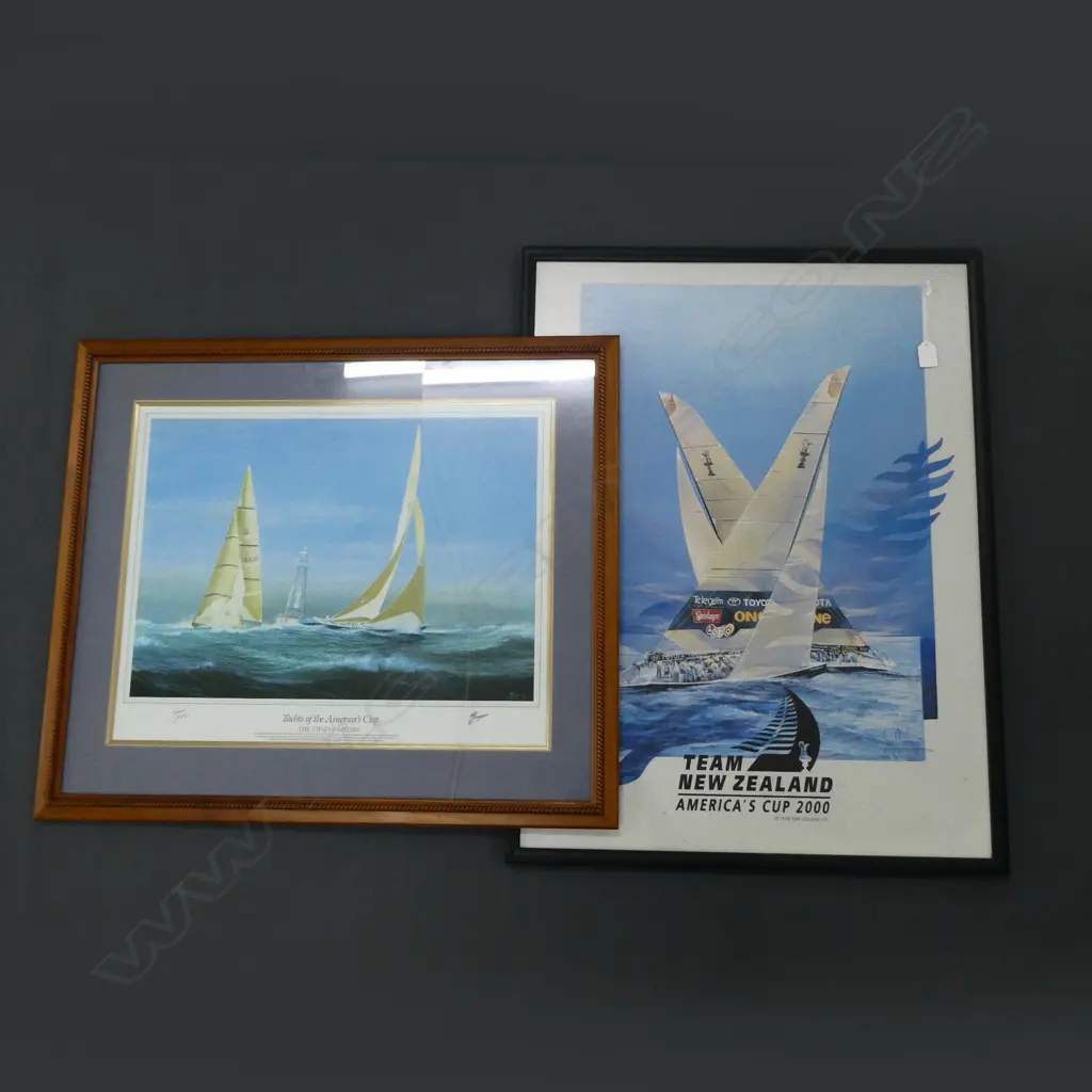 6 FRAMED YACHTING PRINTS ONE GLASS A/F H 870 MM Image 1++